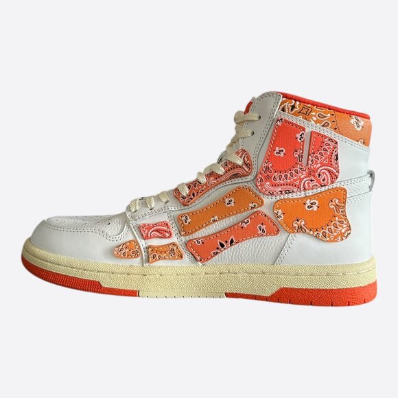 Amiri White & Orange Bandana Skeleton High Tops - Picture 6 of 7
